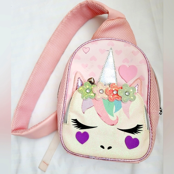 OMG Miss Gwen Unicorn Small/Mini Backpack Glitter Pink 9"×10"×3" - Picture 1 of 15